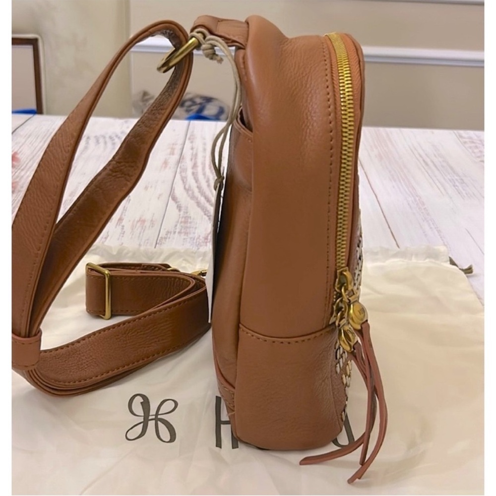 NWT Fern Hobo Sling Bag in Pebbled Leather Studded Warm Honey - Picture 9 of 12